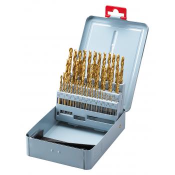 Svedri HSS TiN-poboljšani, set 51-del, 1 - 6 mm; DIN 338