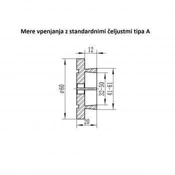Vpenjalna glava M 70 z standardnimi čeljustmi tip A